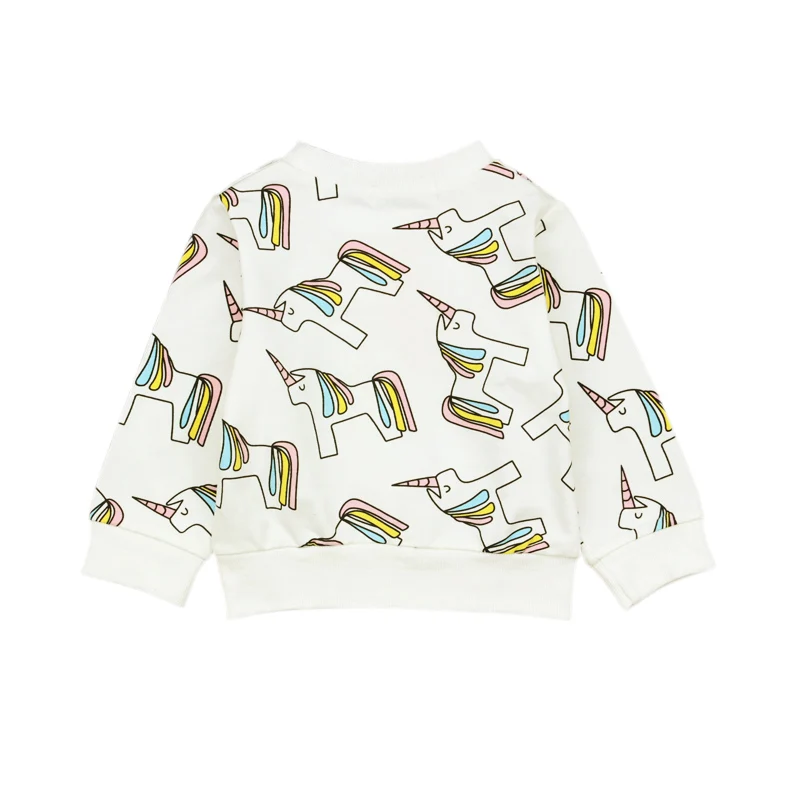 Новинка 2018 детский пуловер Rorychen с длинным рукавом и рисунком единорога из