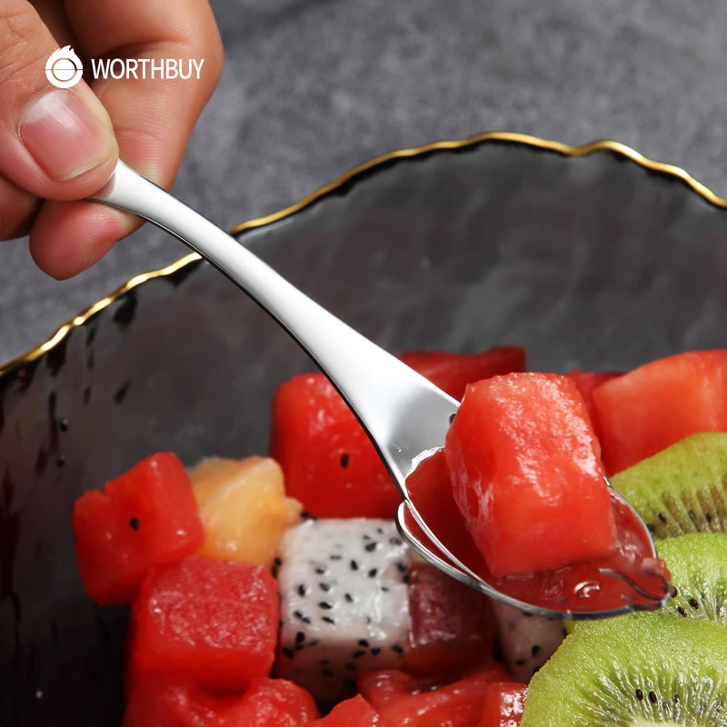 WORTHBUY 2 шт./компл. мультяшная посуда для детей Ложка Вилка многоразовые столовые