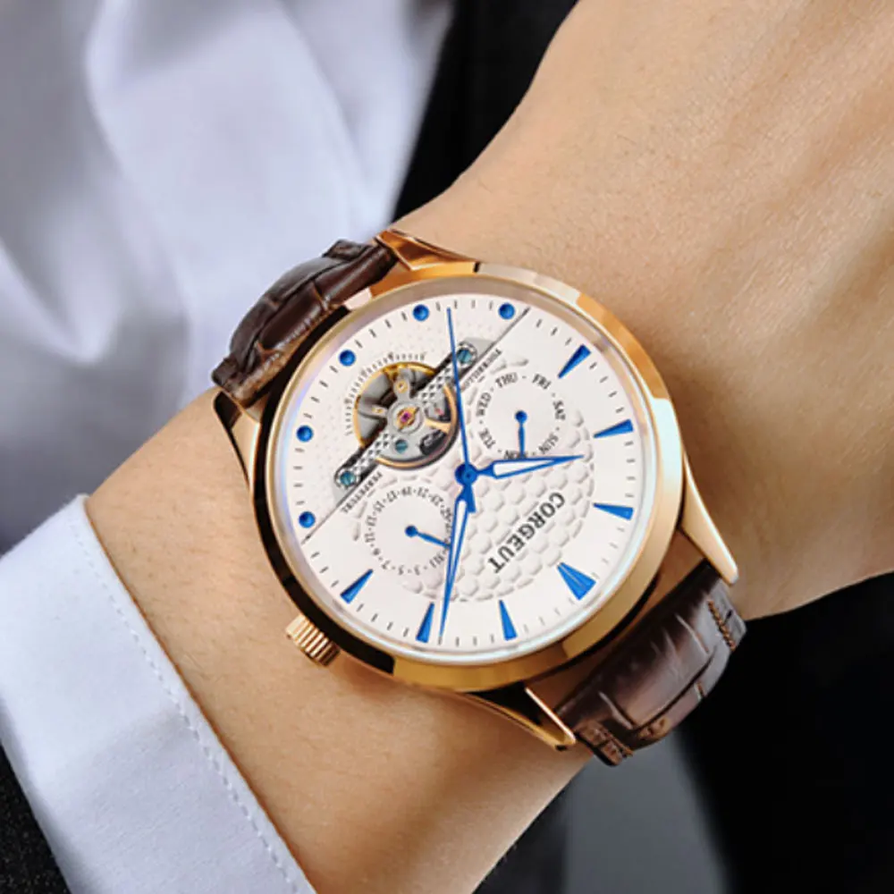 Relojes 2019 часы для мужчин Corgeut модные автоматические мужские розовое золото Топ