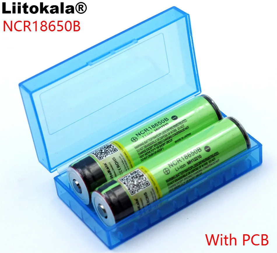Liitokala 2 шт. защищенный оригинальный 18650 NCR18650B 3400 мАч перезаряжаемый литий ионный