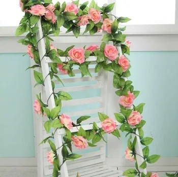 1 шт. DIY Искусственные розы лозы цветы для свадебного украшения длинные 250 см