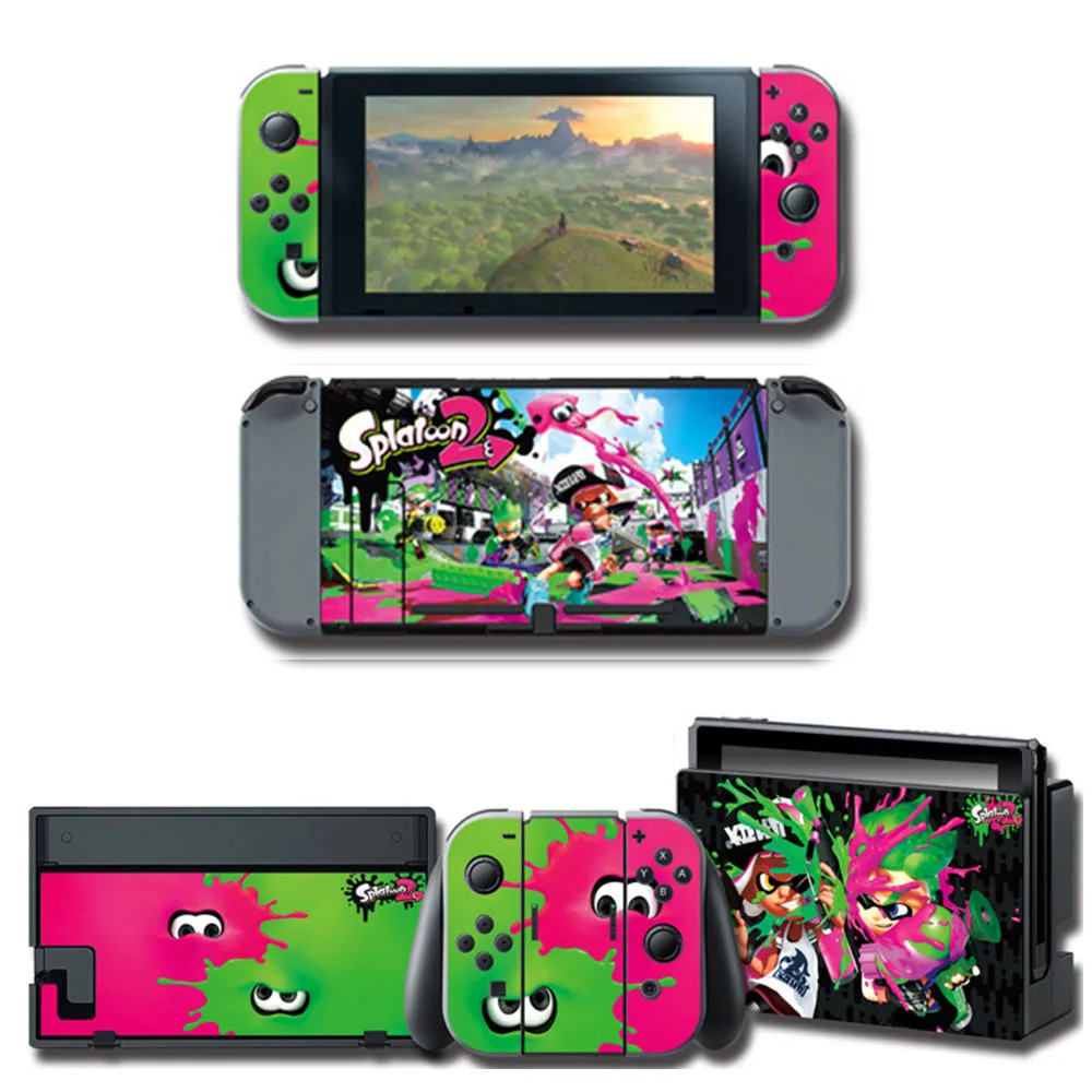WUZEINIANG Тема игры протектор кожи наклейка для nintendo Switch NS консоль+ контроллер+ подставка держатель Защитная пленка NS кожа - Цвет: WUZEINIANG