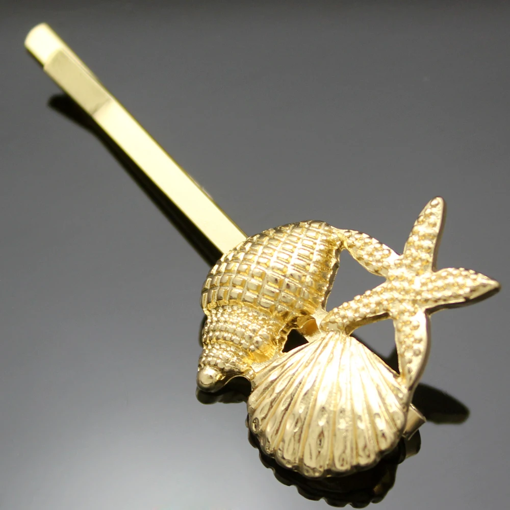 Гребешок Морская звезда раковины Updo пляж заколка для волос платье ювелирные