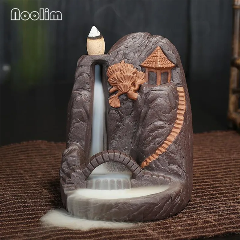 Креативный Фиолетовый Глиняный ладан конусы горелка ручной работы Zen маленький