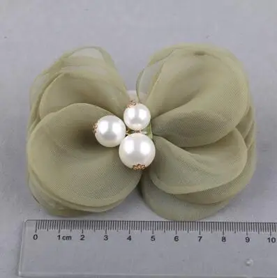 Заколка на волосы для домашних животных Большой pearl носовой зажим для волос Тедди Бизон Йоркширский Мальтийская болонка волос зажим, аксессуар для волос - Цвет: Зеленый