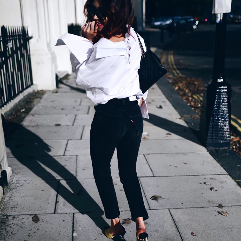 1 шт. модная Женская Базовая рубашка Однотонная с v образным вырезом и длинным