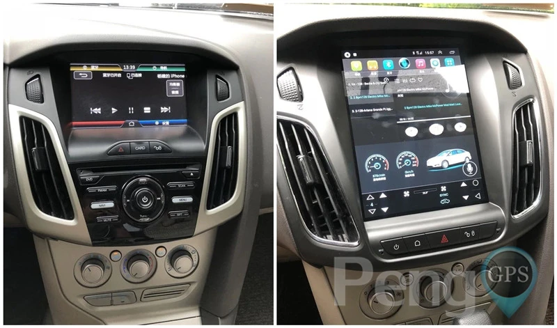 10," 64G Android 7,1 ips экран автомобиля gps-навигация, dvd-плеер для Ford Focus 2012 2013 Tesla стиль головного устройства