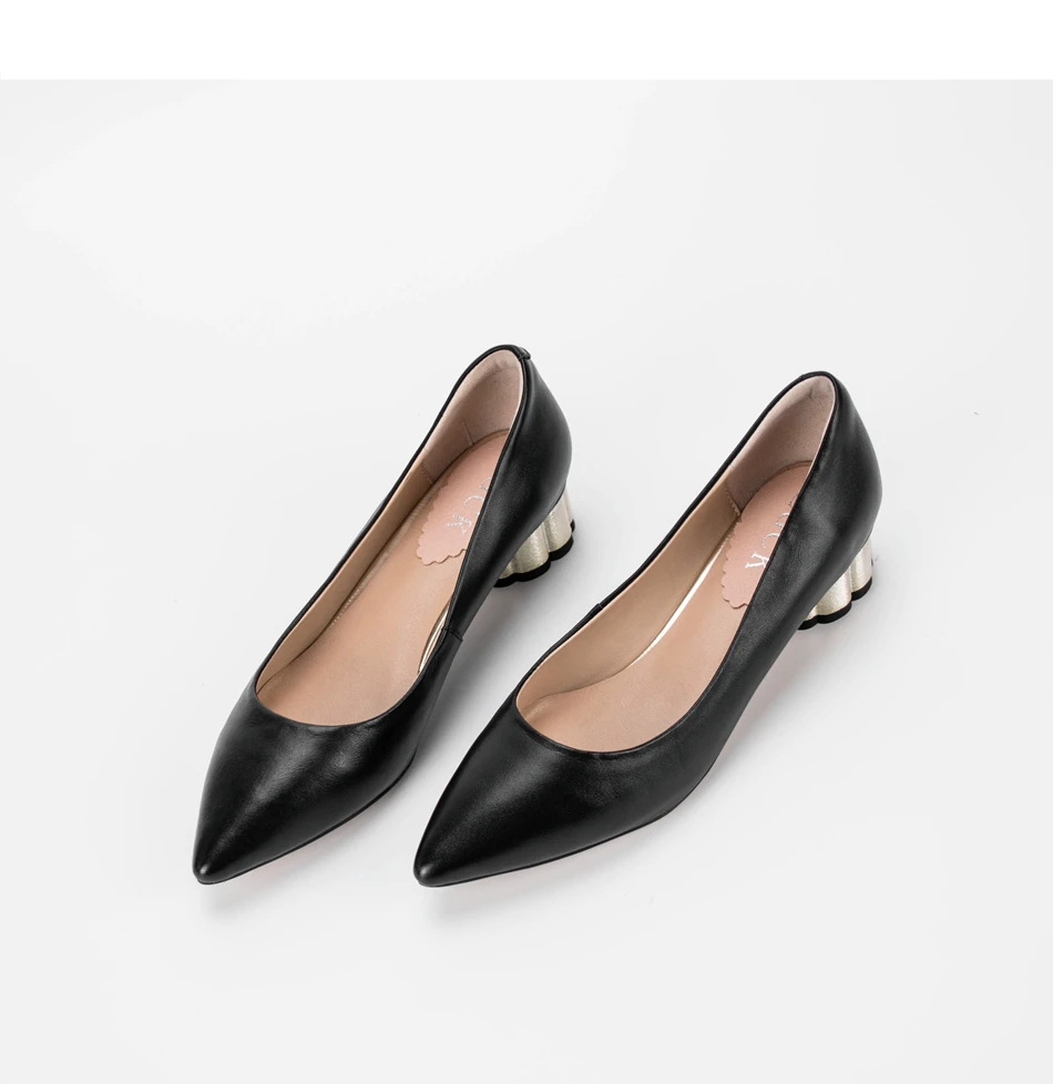 Plus Size 34-43 Genuine Leather Women Shoes Pointed Toe Fashion Strange Style In with Casual Shoes European Designer comfortable