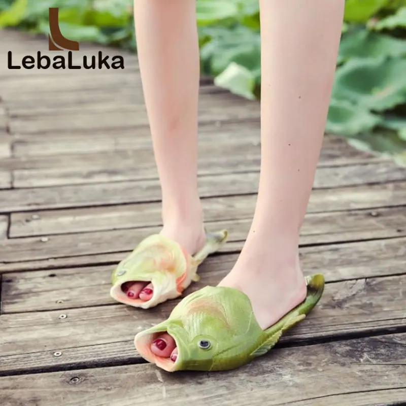 LebaLuka/2019 г. Новые женские шлепанцы большие размеры 30 45 летние сандалии с рисунком