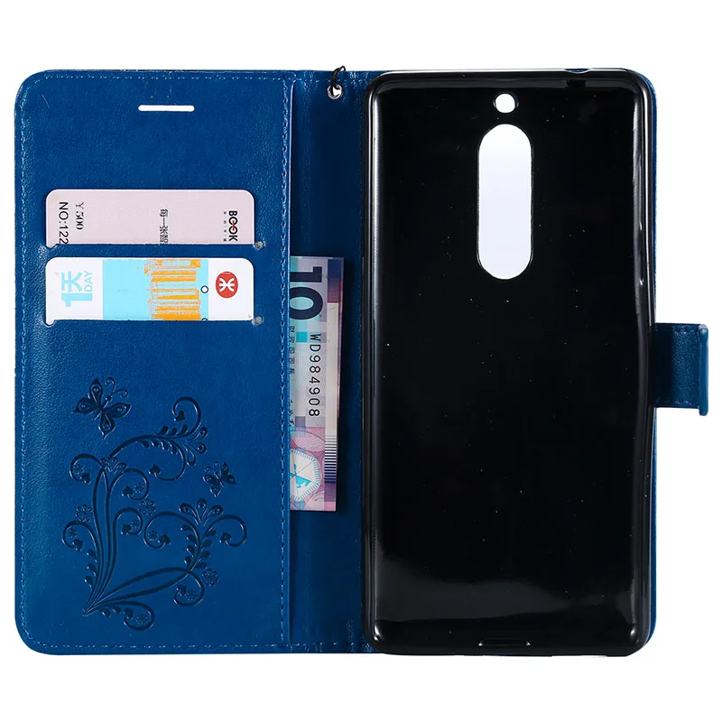 Флип для Nokia5 TA-1053 TA-1024 чехол для телефона кожаный чехол для Nokia 5 Чехол Global Dual TA 1053 кошелек бабочка силиконовый чехол s