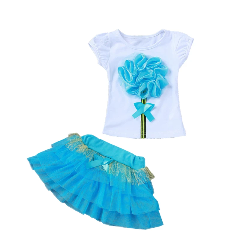 Милый комплект одежды из 2 предметов для маленьких девочек Вечерние футболки