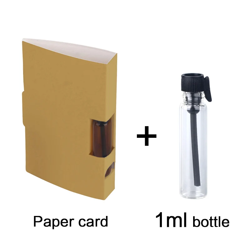 Gold card 1ml black 100 шт./лот 1 мл 2 мл флакон для духов бумажная упаковка для карт многоразовая парфюмерная бутылка флакон-капельница коричневая ароматическая пробирка - Цвет: Gold card 1ml black