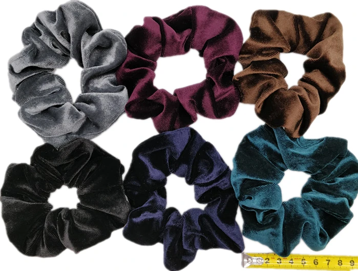 PJ051-A-6PCS 6 шт/лот Бархатные эластичные резинки для волос, резинки для волос для девочек, не складываются, леопардовые женские большие мелкие блестки из шифона с цветочным рисунком - Цвет: PJ051-A-6PCS