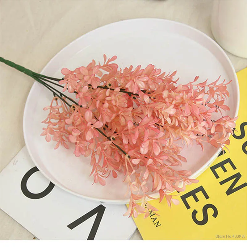 Pink melon seeds bunch plastic artificial flower home Christmas decor DIY wedding holding wall plant materials | Дом и сад
