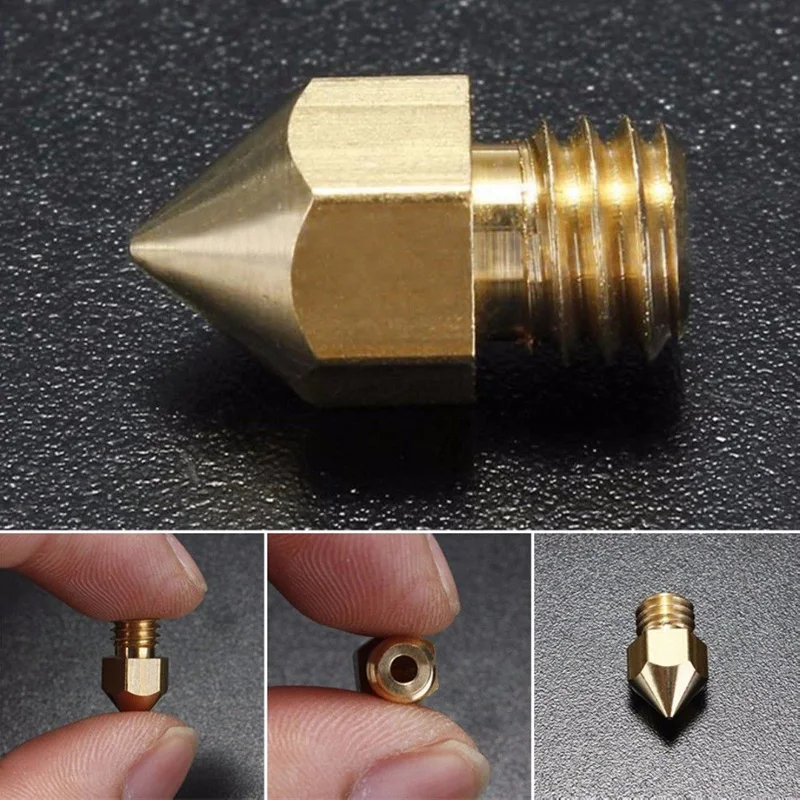 0.4MM MK8 3D Printer 1.75mm Extruder Brass Nozzle For Makerbot Replacement 10 pcs|Детали и аксессуары для 3D-принтеров|