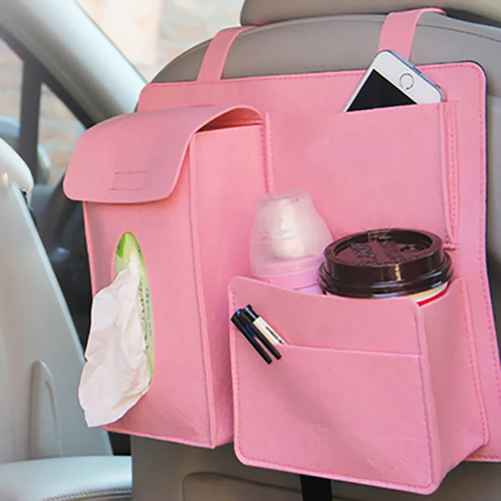 Rylybons Car Seat Back Hair Felt Storage Bag Hanging Bags Child Safety Multifunction Box Multi-pockets Holder | Автомобили и