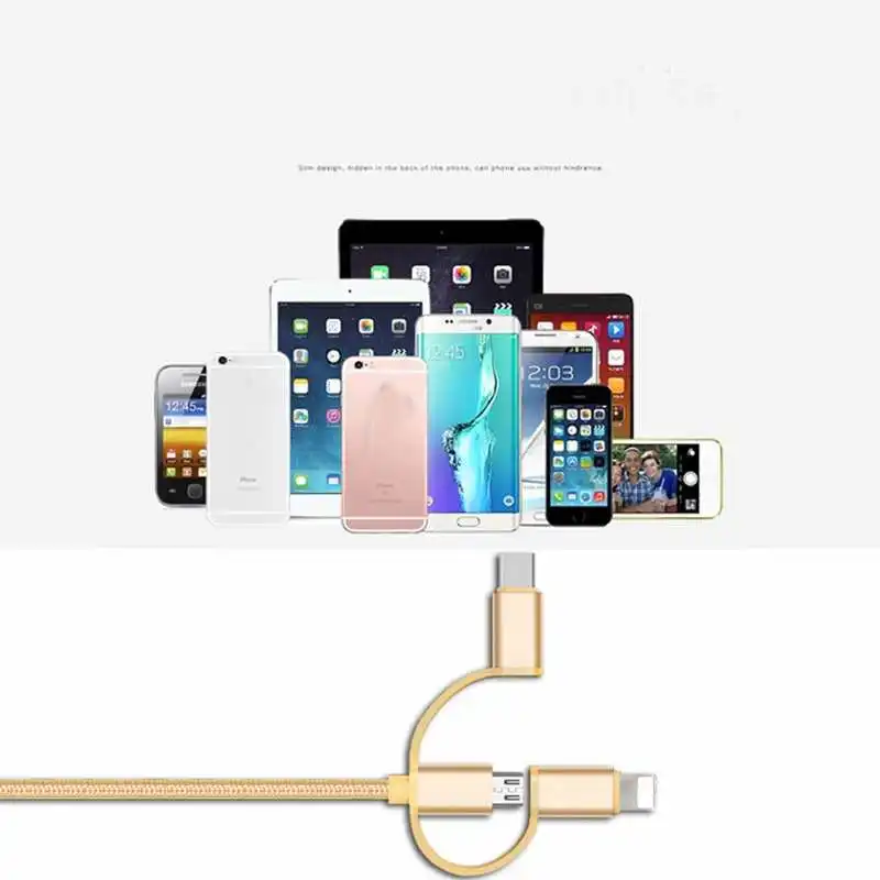 1 м 3 в нейлоновый быстрой зарядки USB кабель для передачи данных iPhone samsung просо LG