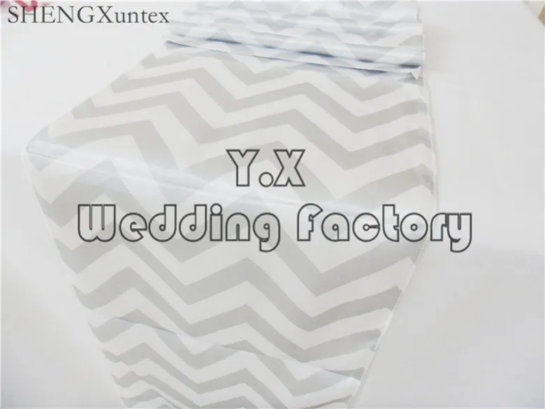 

20PCS Sold Chevron Satin Table Runner For Wedding Table Cloth Decoration