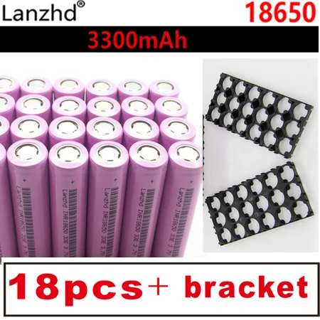 18 PCS and bracket 10-30 шт. 18650 батареи 3,7 в литий-ионный 3300 мАч 30A 18650VTC7 18650 аккумулятор и фиксированный кронштейн 18650 Держатель с соединением кронштейна - Цвет: 18 PCS and bracket