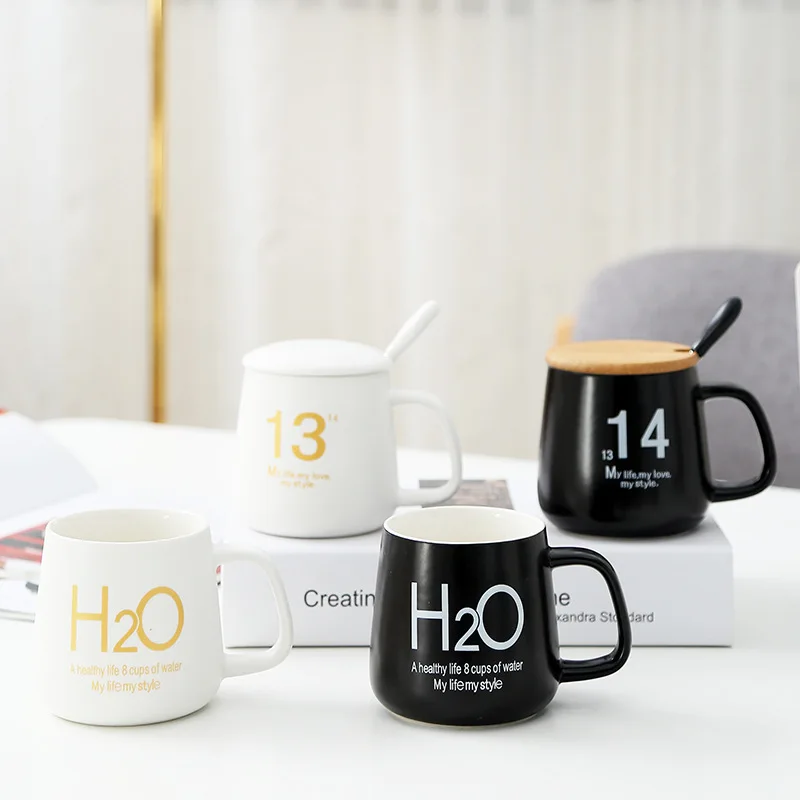 

Чашки для пары для влюбленных, чашка для сока с белым и черным кофе, ложка с различной крышкой 360 мл или 400 мл для подарка на день рождения, под...