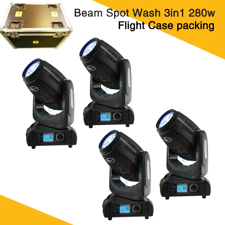 

4Pcs Beam 10R 3in1 Robe Robin Pointe 280W Moving Head Light With Flight Case Packing