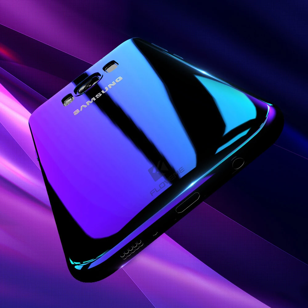 FLOVEME градиент телефон чехлы для samsung Galaxy S8 плюс S7 S6 край Аврора Blue Ray чехол Коке Mobile