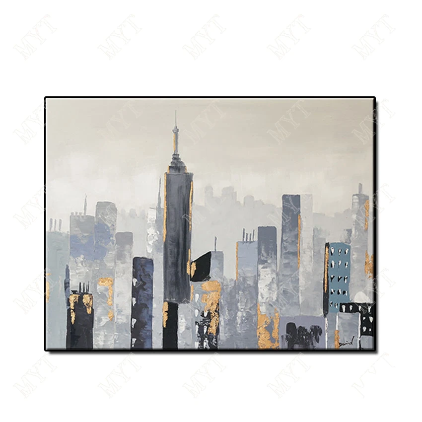 

Картина маслом на холсте, с изображением города, без рамки