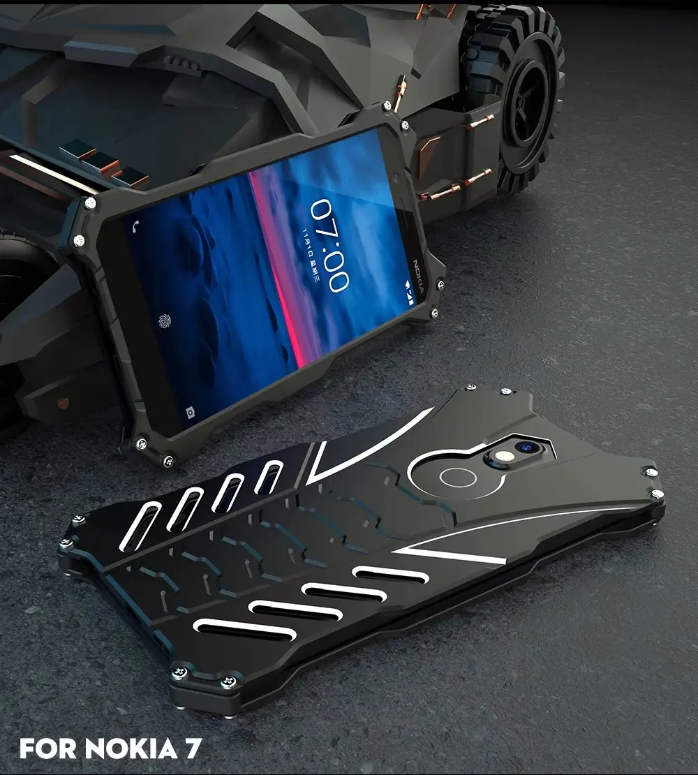 Для Nokia 7 армированный металлический алюминиевый чехол для телефона с ЧПУ Бэтмен