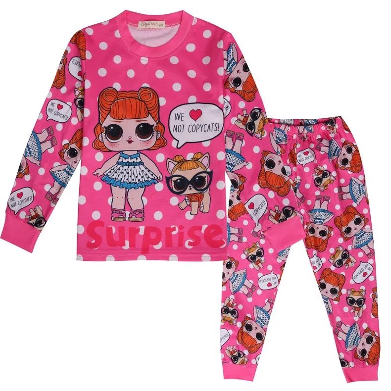 New surprise girl suit doll pajamas children's two-piece long-sleeved casual pants | Тематическая одежда и униформа