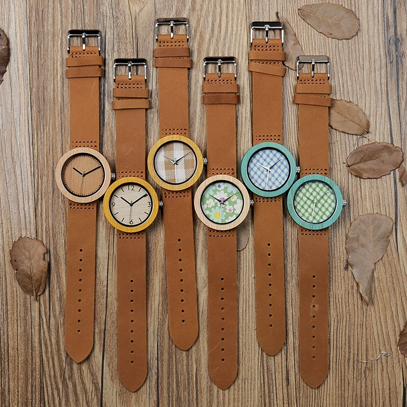 BOBO BIRD WD18 деревянные бамбуковые часы с натуральным коричневым кожаным ремешком, кварцевые аналоговые высококачественные часы Miyota Movement, деревянная подарочная коробка
