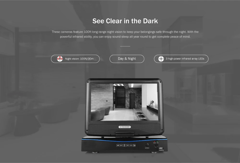 Yobang безопасность Wifi NVR CCTV камера система Комплект 10 дюймов HD ЖК монитор