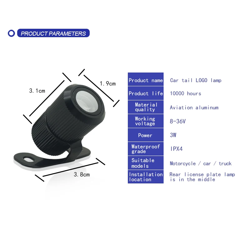 Автомобиль Мотоцикл светодио дный Предупреждение свет Задние огни проектор
