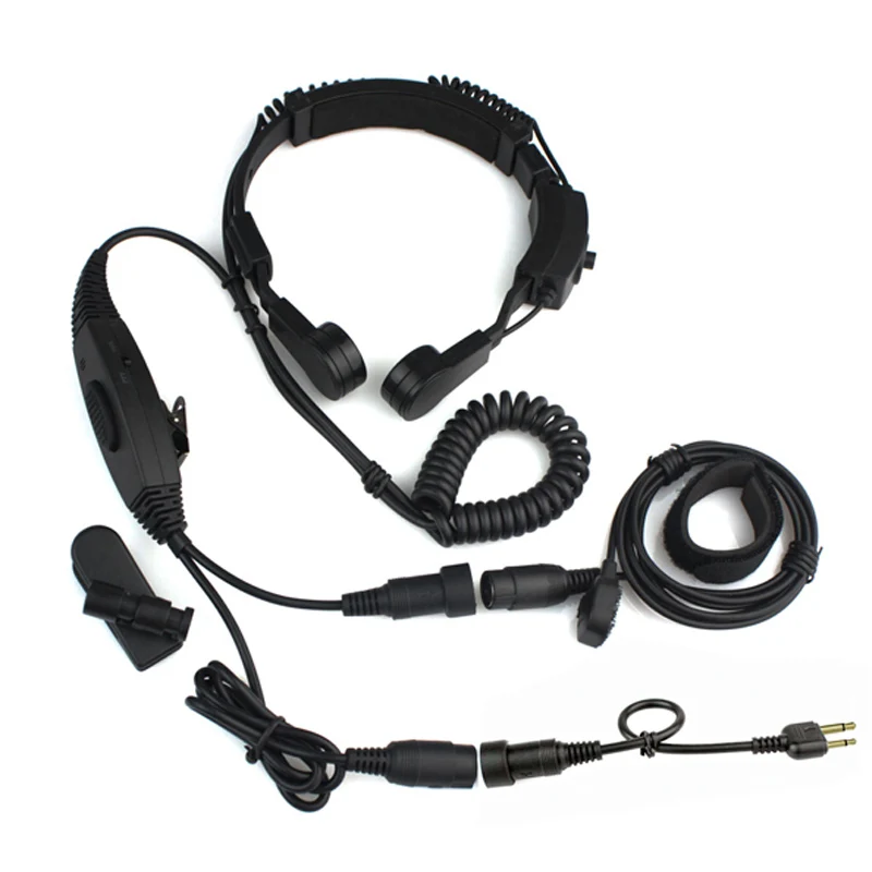 

2pcs NEW 2 Pin PTT VOX Adjustable Volume Throat Vibration MIC for Radio Walkie Talkie IC-F3 IC-F10 IC-F20 IC-F31 IC-T81A IC-V8