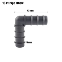 50pcs 16 pe pipe elbow connector garden hose equal elbow garden micro irrigation system soft pipe fittings