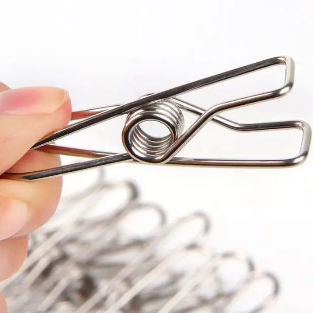 Multi Purpose Small Spring Stainless Steel Clothes Pegs Windproof Laundry Clip Tights Metal Clothespin 20 Pieces/Lot | Дом и сад