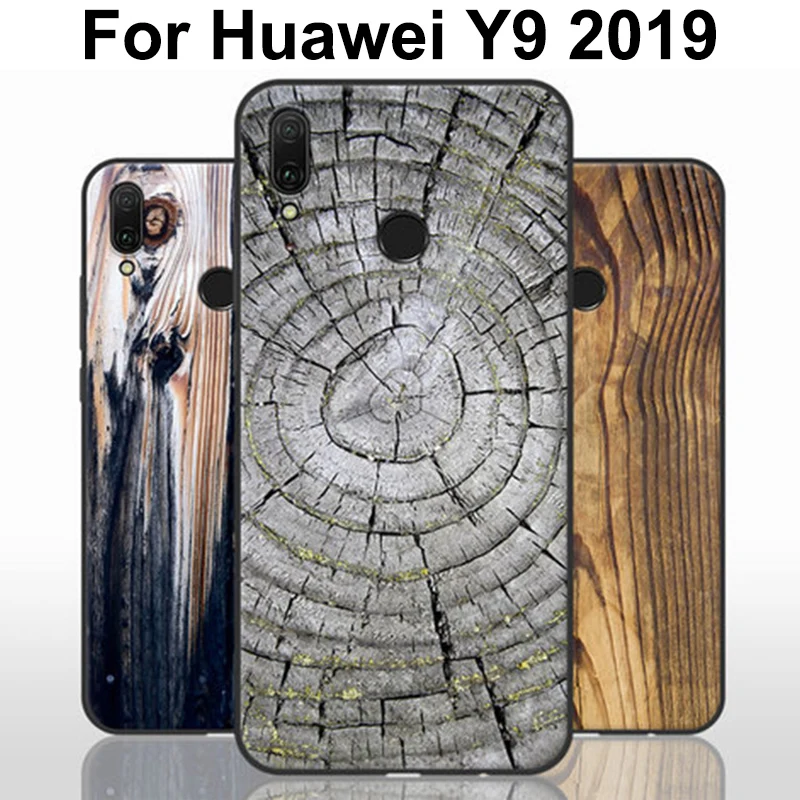 Чехол для Huawei Y9 мягкий чехол с деревянным камнем Y 9 2019 защитный 2019|Бамперы| |