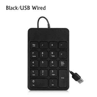B O W HW157 Rechageable Bluetooth Беспроводная/2,4G Беспроводная 18 клавишная портативная цифровая клавиатура для ноутбука, настольного компьютера - Цвет: Black USB Wired