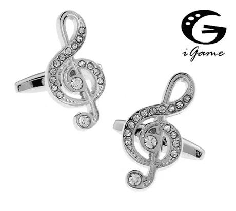 

iGame Men Jewellery Musical Note Cufflinks Crystal Decoration Free Shipping