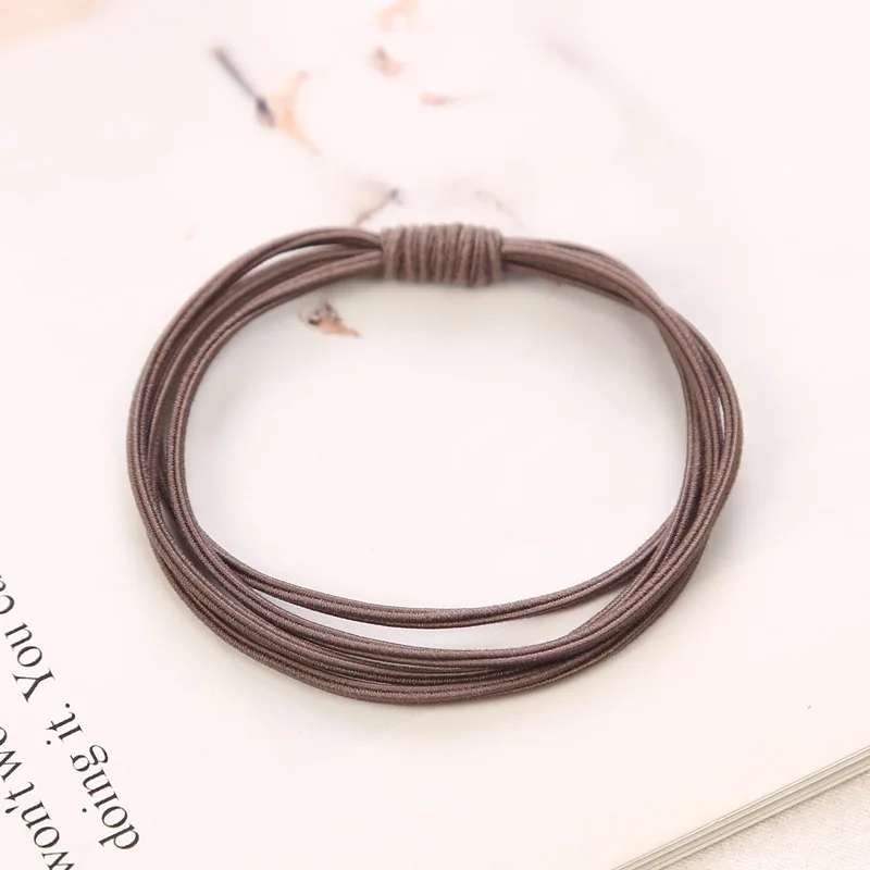 10PCS sand gray AIKELINA, 10 шт./лот, цветные, 4 в 1, с узлом, эластичные резинки, аксессуары для волос, для женщин и девочек, галстук, конский хвост, держатели, головные уборы - Цвет: 10PCS sand gray