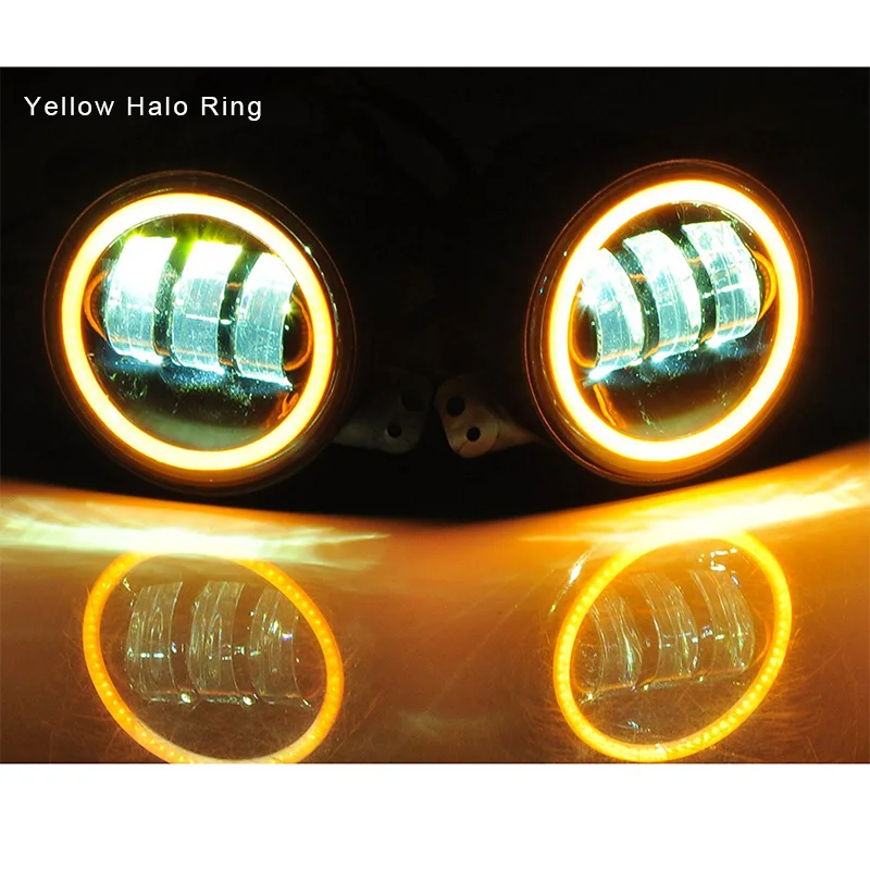 FADUIES пара 4 дюймов круглые светодиодные противотуманные фары светильник желтый