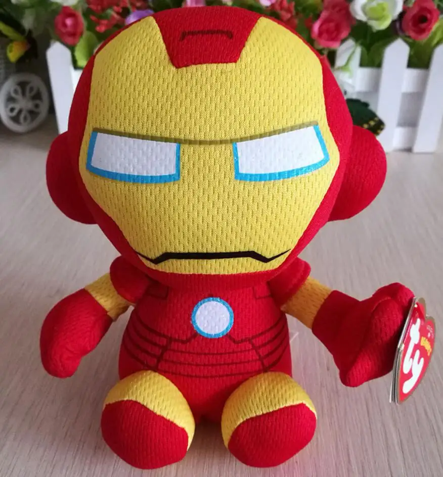 ironman plush DC Marvel плюшевые игрушки мстители супергерой плюшевые куклы Капитан Америка, Железный человек Человек-паук Халк плюшевые мягкие игрушки Человек-паук - Цвет: ironman plush