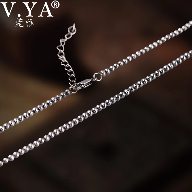 V. YA настоящие цепочки из стерлингового серебра 925 пробы ожерелье s для женщин серебряный шар на цепочке с ожерелье с застежкой-карабином аксессуары