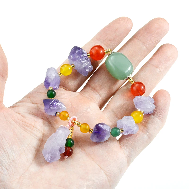 2019 естественный неправильной формы фиолетовый камень браслеты для женщин