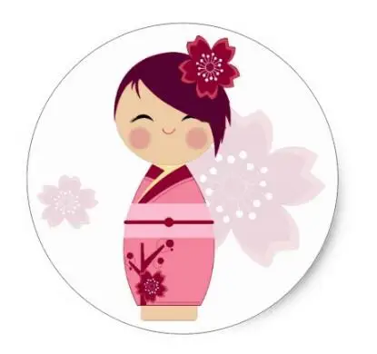 

1,5 дюймовая наклейка Kokeshi Sakura