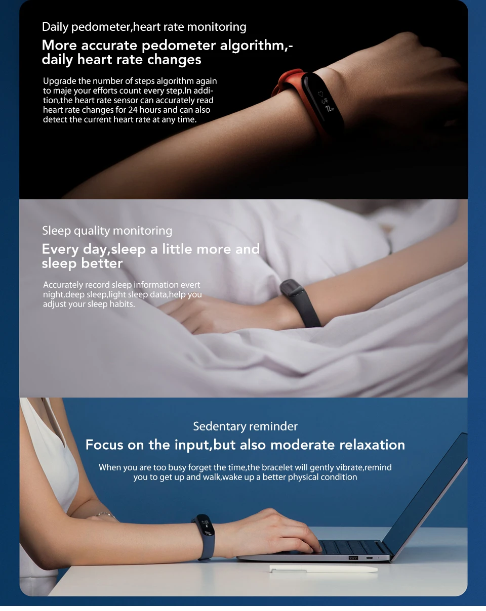 Xiaomi mi-браслет 3 Bluetooth 4,2 Xao mi Xio mi умный спортивный браслет OLED mi band 3 Smartband Xaio mi пульсометр 0