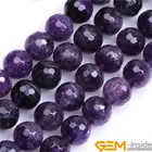 Круглые граненые кружевные Аметистовые бусины для изготовления ювелирных изделий, нитка 15 дюймов, модные бусины сделай сам насыпью, 8 мм 10 мм 12 мм