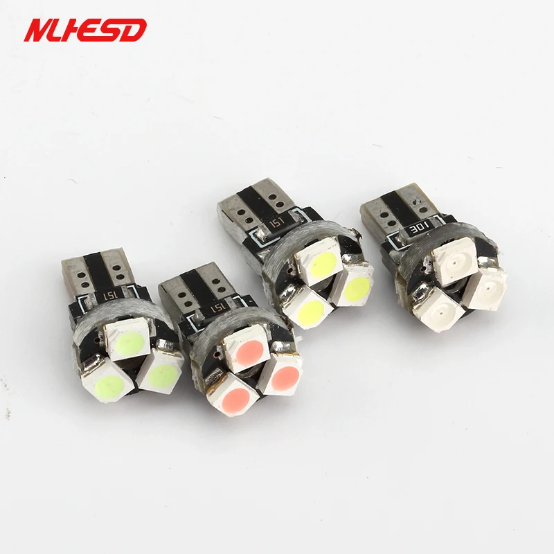 100 шт. белый T5 светодиодный 3528 1210 3SMD автоматический датчик лампа накаливания на