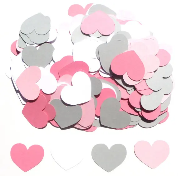 Тематические Конфетти Для вечеринки в виде сердца серый и розовый подходит для