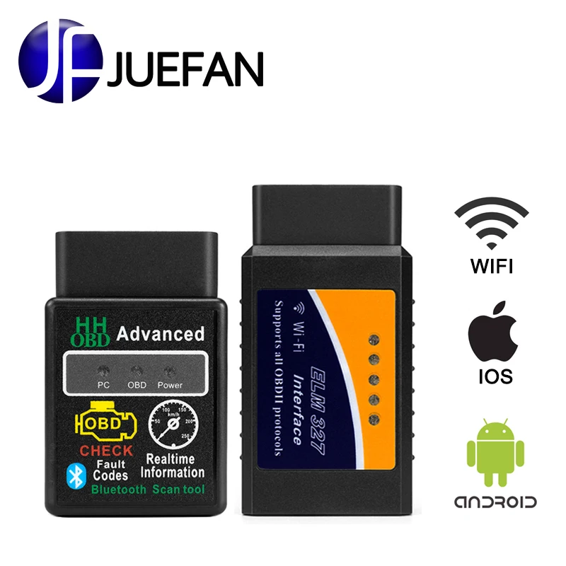 100% Vgate Bluetooth + WIFI ELM327 V1.5 OBD2 автоматический считыватель кодов obd 2 Автомобильный