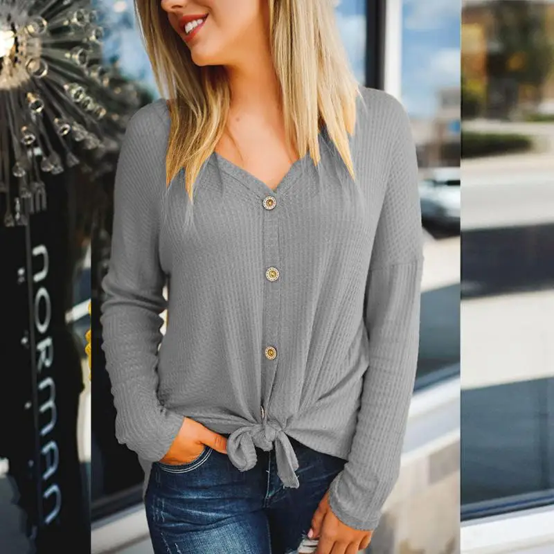 Для женщин Новинка зимы v-образным вырезом Повседневное одноцветное Цвет нить